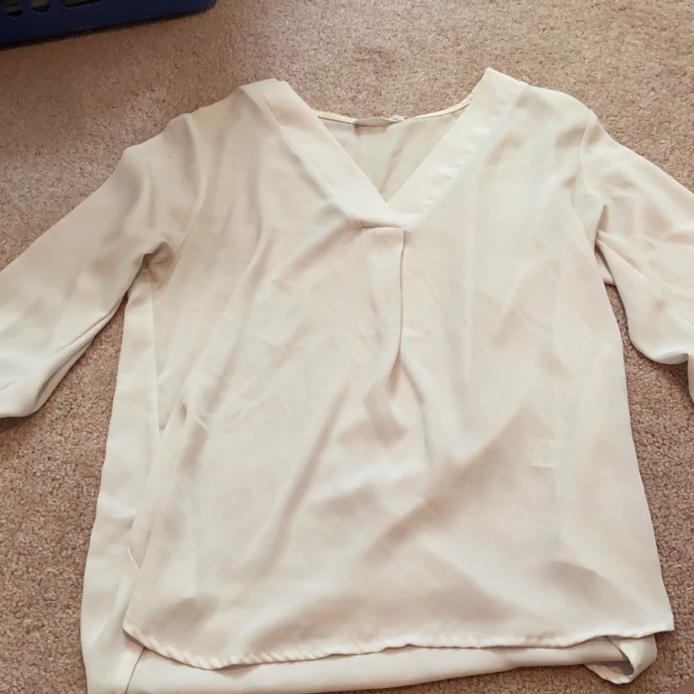 White quarter sleeve blouse